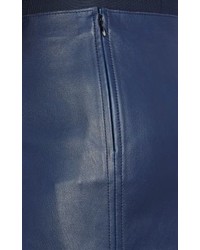 Paco Rabanne Lambskin Miniskirt Blue Size 36fr