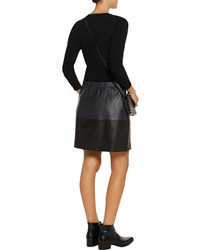 Vince Two Tone Leather Mini Skirt
