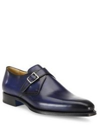 Sutor Mantellassi Single Monk Strap Leather Derby Shoes