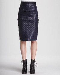 How to Wear a Navy Leather Pencil Skirt (3 looks) | Women's Fashion
