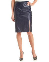 DKNY C Slit Faux Leather Pencil Skirt
