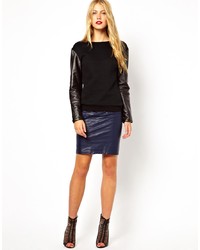 Lavish Alice Leather Look Pencil Skirt