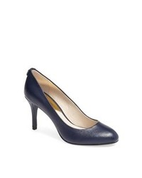 Navy Leather Pumps