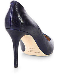 Jimmy Choo Alia Embossed Leather Notched Pumps