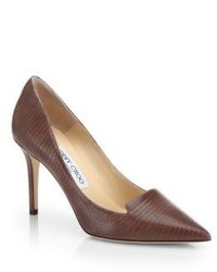 Jimmy Choo Alia Embossed Leather Notched Pumps