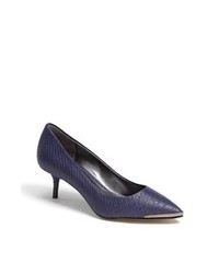 Enzo Angiolini Graysn Embossed Leather Pump Navy Prussia 65 M