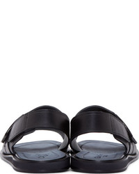 Calvin Klein Collection Black Leather Strap Sandals