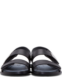 Calvin Klein Collection Black Leather Strap Sandals