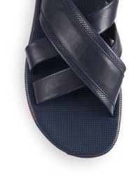 Saks Fifth Avenue Collection Cross Strap Leather Sandals