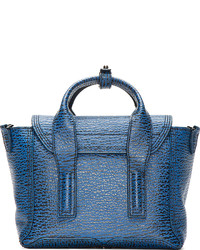 3.1 Phillip Lim Blue Textured Leather Pashli Mini Satchel