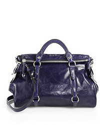 Vitello leather handbag Miu Miu Navy in Leather - 34342986