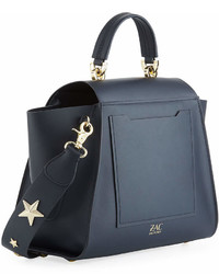 Zac Posen Zac Eartha Iconic Leather Top Handle Bag With Star Strap