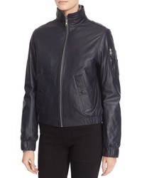 See by Chloe Nappa Leather Jacket With Removable Genuine Shearling Collar