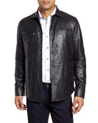 Robert Graham Gable Regular Leather Shirt Jacket