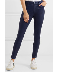 J Brand Maria Coated High Rise Skinny Jeans
