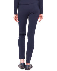 Akris Punto Leather And Jersey Fancy Leggings