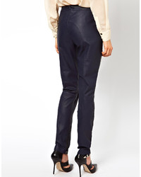 Asos Skinny Pant In Leather With Cutwork