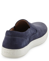 Vince Ace Embossed Leather Slip On Sneaker