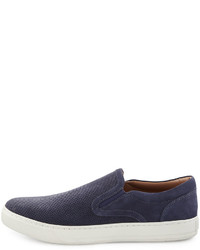Vince Ace Embossed Leather Slip On Sneaker