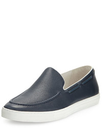 Kenneth Cole Gain A Victory Leather Slip On Sneaker Navy