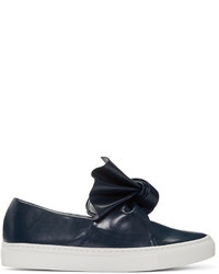 Cédric Charlier Navy Bow Slip On Sneakers