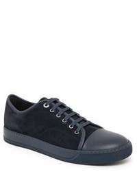 Lanvin Classic Suede Leather Tonal Sneakers