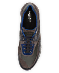 Stefano Ricci Croc Leather Sport Sneaker Blue