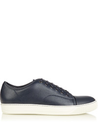 Lanvin Grained Leather Low Top Trainers