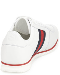 Gucci Lace Up Sneaker With Web Detail