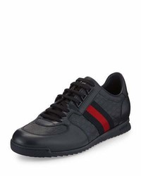 Gucci Lace Up Sneaker With Web Detail