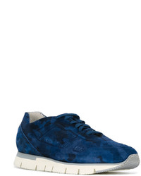 Santoni Perforated Lace Up Trainers