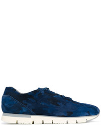 Santoni Perforated Lace Up Trainers