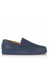 Christian Louboutin Roller Boat Spike Embellished Slip On Trainers