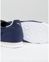 Puma Roma Og Leather Sneakers In Blue 36132003