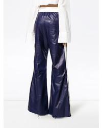 Off-White High Waisted Flared Leather Track Pants