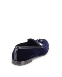 Giorgio Armani Textured Velvet Tasseled Loafers
