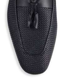 Ermenegildo Zegna Woven Leather Tassel Loafers