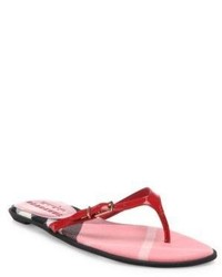 Burberry Meadow Patent Leather Flip Flops