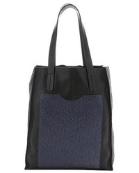 L.A.M.B. Black And Navy Leather Gillian Tote Bag