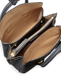 MCM Milla Mini Leather Tote Bag Phantom Gray