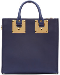 Sophie Hulme Navy Leather Albion Tote Bag