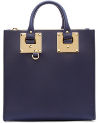 Sophie Hulme Navy Leather Albion Tote Bag