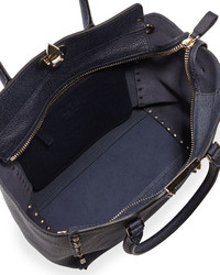 Valentino Rockstud Medium Leather Shopper Bag Denim Blue