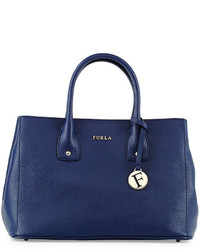 Furla Serena Small Leather Tote Bag Navy