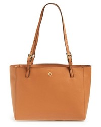 Tory Burch 'york' Small Leather Buckle Tote in Orange