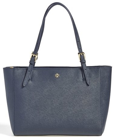 Tory Burch small York' Buckle French Black Saffiano Leather Tote