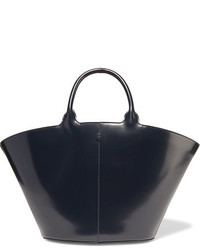 The Row To Go Leather Tote Navy