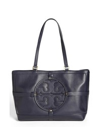 Tory Burch Holly Leather Tote Tory Navy