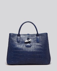 Longchamp Tote Small Rousseau Croc Embossed