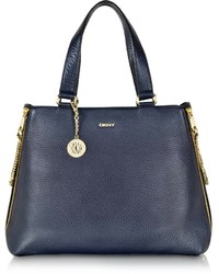 DKNY Tribeca Large Navy Blue Leather Tote Bag